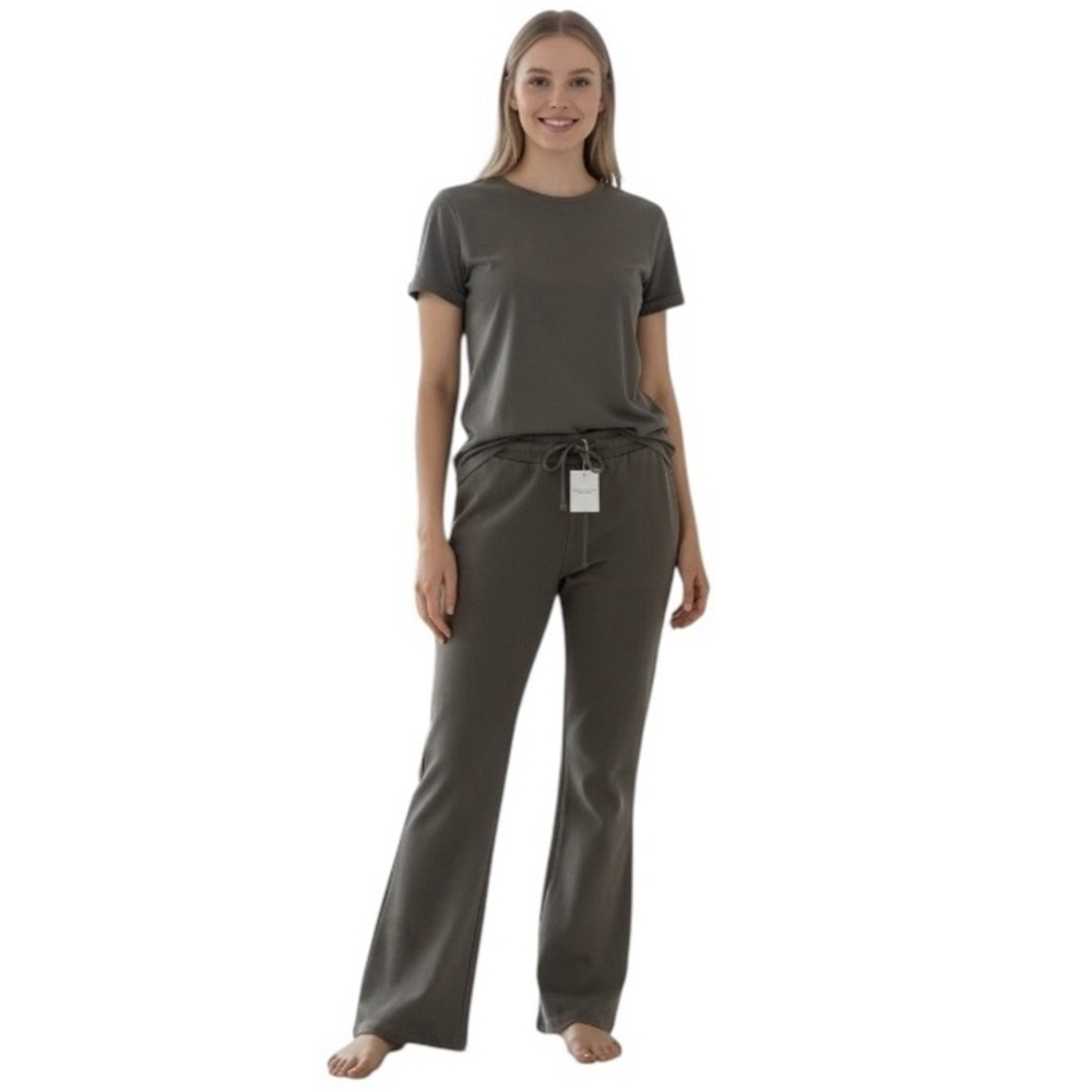 Majestic Filatures NWT 
French Terry Drawstring Waist Wide Leg Pants Sz 4